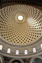 Patterned dome in the Rotunda of Mosta, Malta.