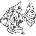 Patterned fish sketch vector illustration Royalty Free Stock Photo