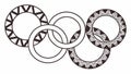 Patterned Interlocking Rings Vector for Strength and Unity Connection, vector design Generative AI Royalty Free Stock Photo