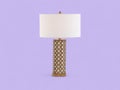 Patterned Lattice Cylinder Table Lamp with Large Drum Shade Royalty Free Stock Photo