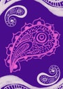 Patterned pattern and background with Turkish patterns on a bright purple