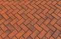 Patterned paving with red bricks Royalty Free Stock Photo