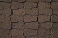 Patterned paving red bricks in Rio de Janeiro Royalty Free Stock Photo