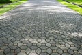 Patterned paving tiles, cement brick floor background Royalty Free Stock Photo
