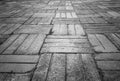 Patterned paving tiles, cement brick floor background black and Royalty Free Stock Photo