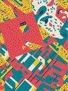 Patterned Risograph Prints, abstract, seamless pattern, modern abstract