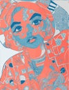 Patterned risograph printsÃ Â¸Â¡ Abstract portraits on people, fashion