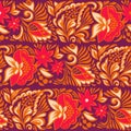 Patterned seamless borders.Russian painting Royalty Free Stock Photo