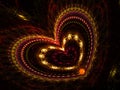 Patterned Shine Heart Fractal Art