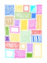 Patterned Stamps Colorful Background Royalty Free Stock Photo