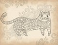 Patterned stylized cat