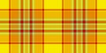 Patterned tartan background seamless, model textile fabric check. Luxurious vector plaid texture pattern in radioactive and amber