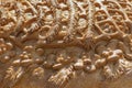 Patterned texture surface of fresh baked bread. A beautiful holiday loaf. Royalty Free Stock Photo