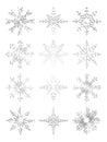 Patterned white snowflakes