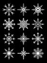 Patterned white snowflakes