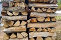 Patterned wood warehouse Royalty Free Stock Photo