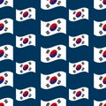 South korea wavy flag seamless pattern vector illustration background Royalty Free Stock Photo