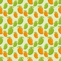 Fresh mango fruit seamless pattern vector illustration background Royalty Free Stock Photo