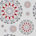 Vector seamless round geometric patterns on a grey background Royalty Free Stock Photo