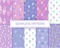 I like pizza backgraund set seamless patterns pastel colors pastel