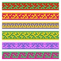 Patterns based on Khanty-Mansi Siberian folk ornaments set