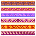Patterns based on Khanty-Mansi Siberian folk ornaments set Royalty Free Stock Photo