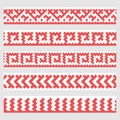 Patterns based on Khanty-Mansi Siberian folk ornaments set Royalty Free Stock Photo