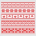 Patterns based on Khanty-Mansi Siberian folk ornaments set Royalty Free Stock Photo