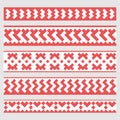 Patterns based on Khanty-Mansi Siberian folk ornaments set Royalty Free Stock Photo