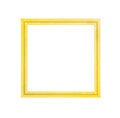 Patterns of bright yellow or gold picture frame isolated on white background with clipping path Royalty Free Stock Photo