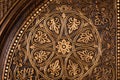 Patterns carved on brown wood Royalty Free Stock Photo