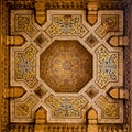 Patterns on the ceiling of an ancient mosque in Cairo Royalty Free Stock Photo