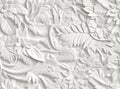 Patterns on the ceiling gypsum sheets of white flowers, plaster background - floral pattern, seamless pattern. Created Royalty Free Stock Photo