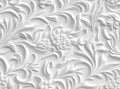 Patterns on the ceiling gypsum sheets of white flowers, plaster background - floral pattern, seamless pattern. Created Royalty Free Stock Photo