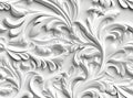 Patterns on the ceiling gypsum sheets of white flowers, plaster background - floral pattern, seamless pattern. Created Royalty Free Stock Photo
