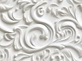 Patterns on the ceiling gypsum sheets of white flowers, plaster background - floral pattern, seamless pattern. Royalty Free Stock Photo