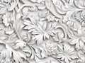 Patterns on the ceiling gypsum sheets of white flowers, plaster background - floral pattern, seamless pattern. Royalty Free Stock Photo