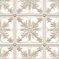 Patterns on the ceiling gypsum sheets of white flowers, plaster background - floral pattern, seamless pattern. SEAMLESS Royalty Free Stock Photo