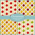 Patterns with christmas balls. Seamless backgrounds. Vector set. Royalty Free Stock Photo