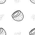 Patterns Coconut Hand drawn doodle style Vector
