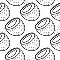 Patterns Coconut Hand drawn doodle style Vector