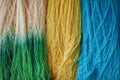 Patterns colorful nature of multicolored raw cotton thread texture group for backgroud Royalty Free Stock Photo