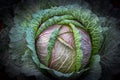 Patterns and colors of fresh cabbage. Royalty Free Stock Photo