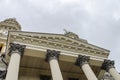 UZHGOROD, UKRAINE - MAY, 2019: Patterns on the columns Uzhgorod Greek Catholic Holy Cross Cathedral