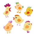 A set of yellow chicks icond Royalty Free Stock Photo