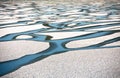 Patterns in ice on the Ohio River Royalty Free Stock Photo