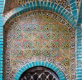 Patterns of old ceramic tile wall of historic building in Iran Royalty Free Stock Photo