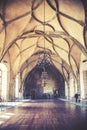 Patterns on the Rib Vaults of the Vladislav Hall at the Old Royal Palace. Part of the Prague Castle Complex, Royalty Free Stock Photo