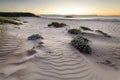 patterns in the sand dunes at sunrise on beach on nsw south coast of australia Royalty Free Stock Photo