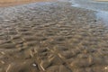 Patterns in the sand at Utah Beach in France Royalty Free Stock Photo